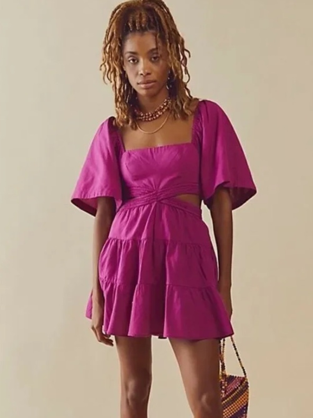 Free People Cross Of Sunlight Mini Dress Cut Out NWT